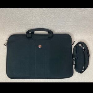 Wenger Legacy Neoprene Ultra Slim 17” Laptop Case-Black-Shoulder Strap-Business